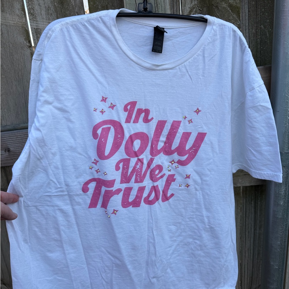 “In Dolly We Trust” Gildan Softstyle White T-Shirt - XL